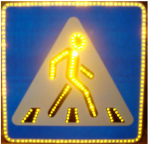 Светодиодный дорожный знак 5.19.1 "Пешеходный переход"