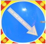 Светодиодный дорожный знак 4.2.1 (4.2.2), на щите (1200х1200), 4 стробоскопа, поворотная стрелка
