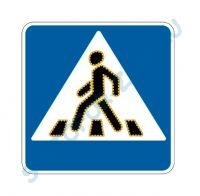 Светодиодный дорожный знак 5.19 "Пешеходный переход" мигающий 