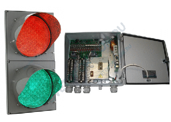 Комплект светофоров T8.1 (200 мм) для реверсивного движения с малогабаритным дорожным контроллером МДК