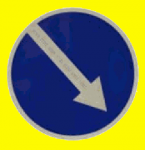 Предписывающий знак объезд препятствия слева. Светодиодный знак 4.2.1, 4.2.2. с поворотной стрелкой (арт.: 301016). Знак светодиодный 4.2.1-4.2.2. Светодиодный знак 4.2.1 4.2.2 на щите. Знак дорожный светодиодный 4.2.1-4.2.2 "объезд препятствия".
