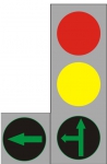 Светофор светодиодный транспортный (Д=200 мм) + 1 доп. секция (стрелка влево) с экраном